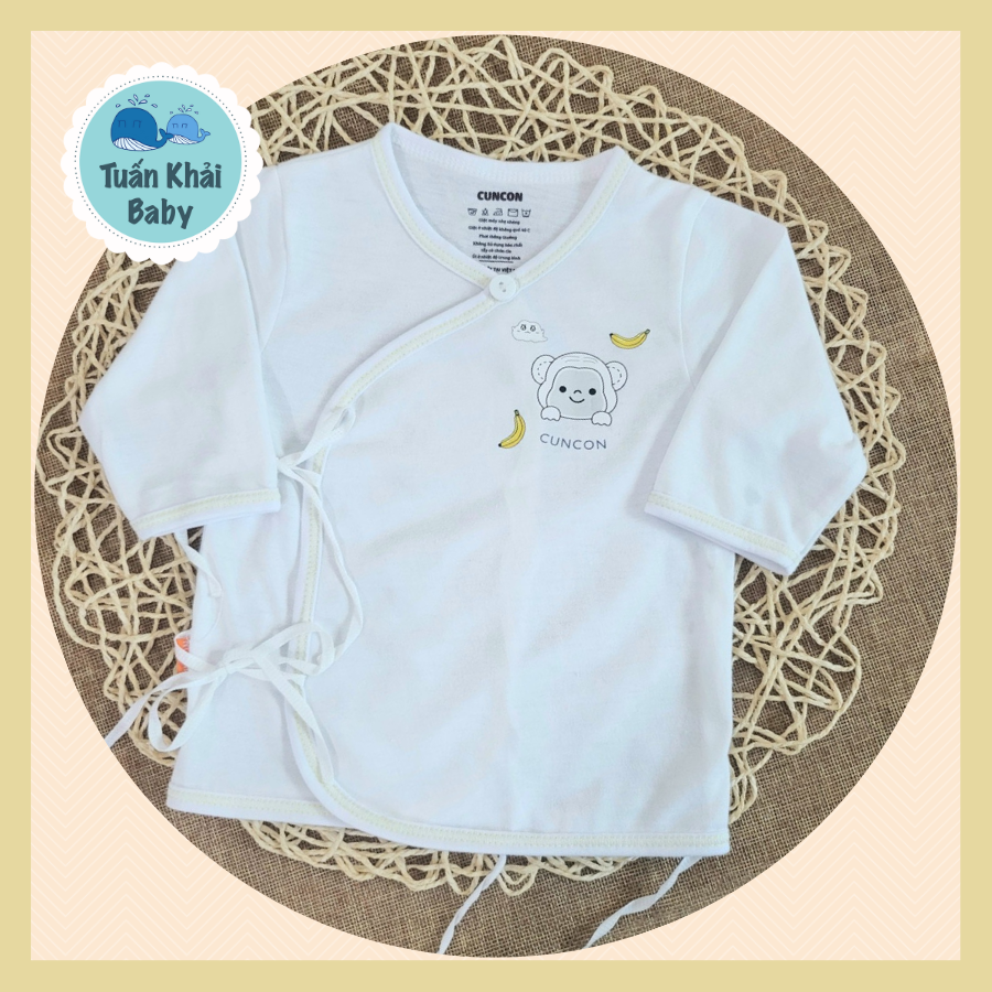 1 Áo sơ sinh Tay Dài Cột Dây cao cấp CUNCON - Chất vải cotton 100% rất mềm dịu dành riêng cho bé sơ sinh