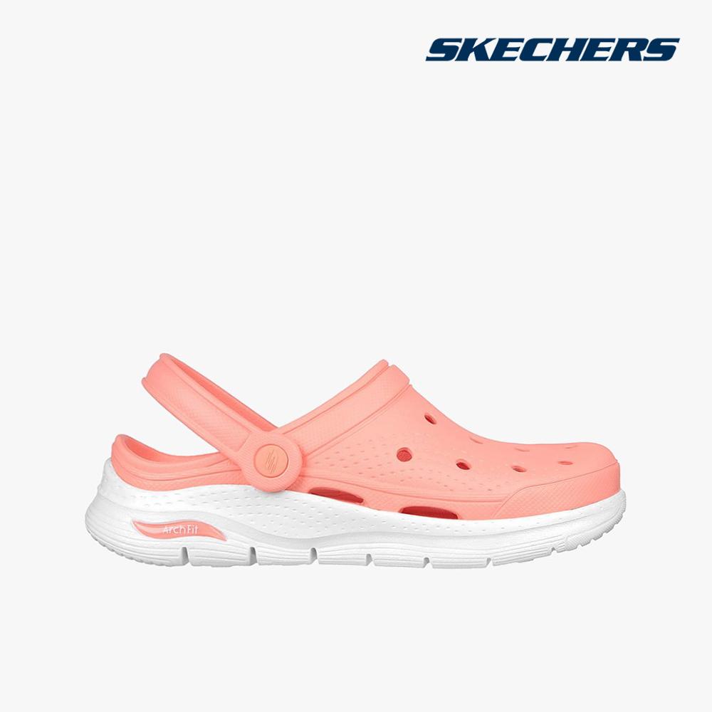 SKECHERS - Giày lười đế cao nữ mũi tròn phối quai Arch Fit 111404