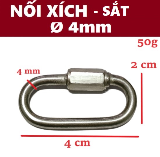 Nối xích C sắt Ø 4 5 6 8 10 12 mm