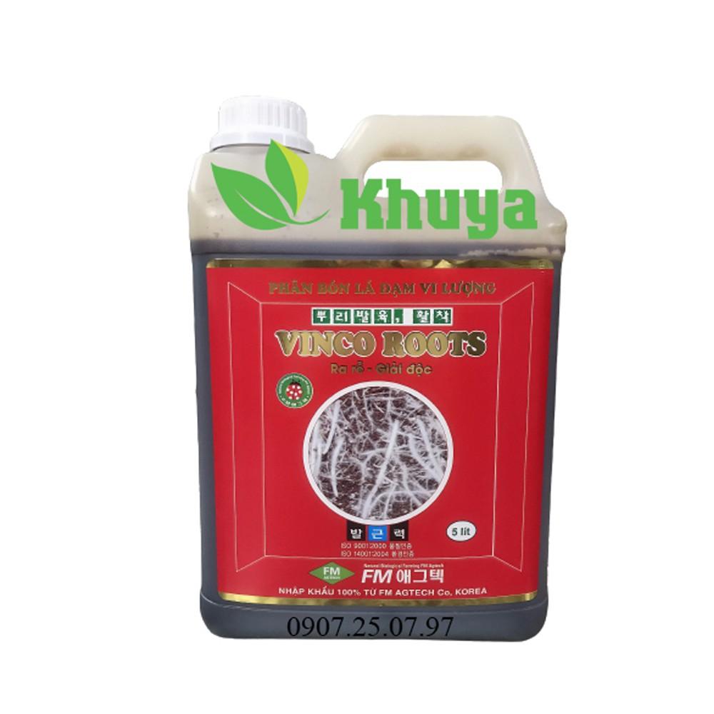 Phân bón lá vi lượng Vinco Roots can 5 Lít Ra rễ - Giải Độc