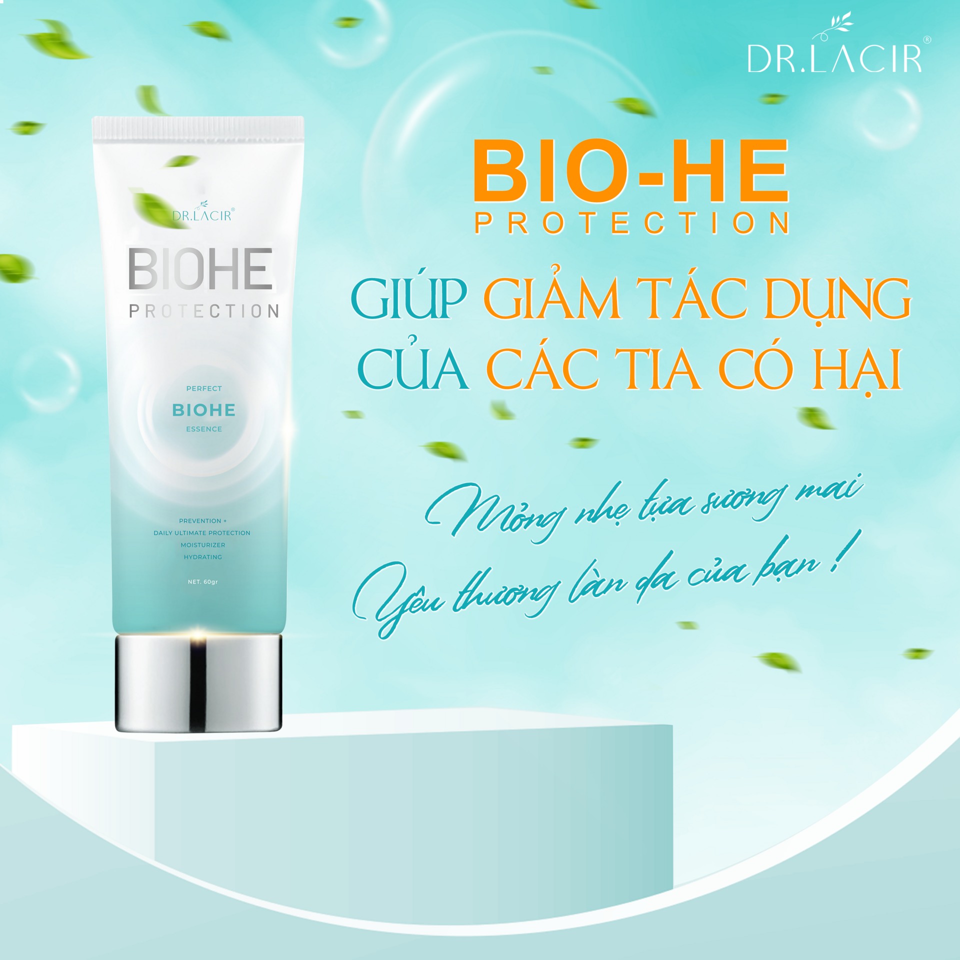 Kem Chống Nắng Dr Lacir - Chống Nắng Sinh Học Biohe Protection Bảo Vệ Làn da (Chính Hãng Dr.Lacir)