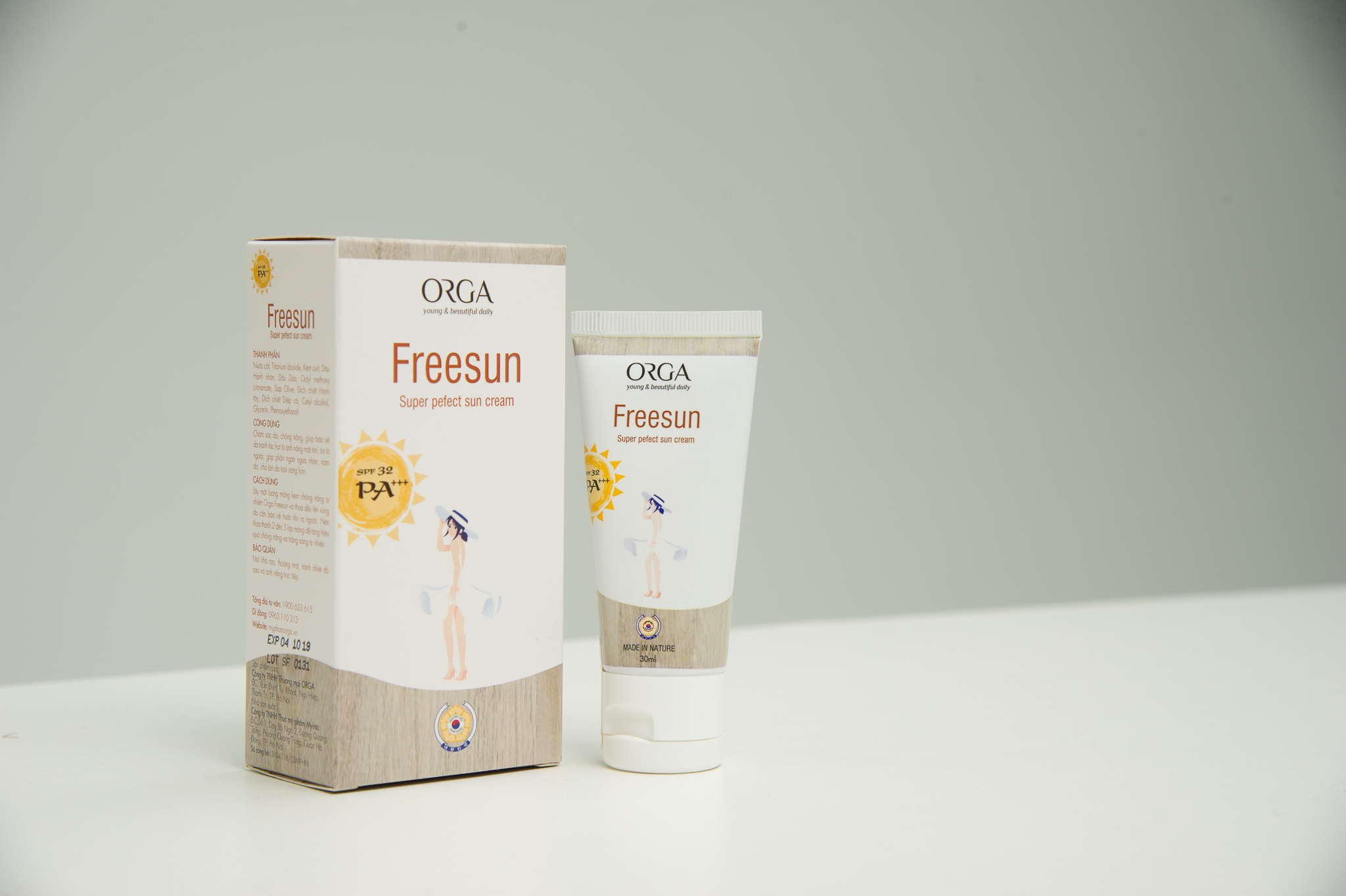 Kem chống nắng trắng da ORGA – FREESUN 30ML- Chăm sóc da, chống nắng, giúp bảo vệ da tránh tác hại từ ánh nắng mặt trời, tia tử ngoại; góp phần ngăn ngừa nhăn, nám da, cho làn da trông tươi sáng hơn.