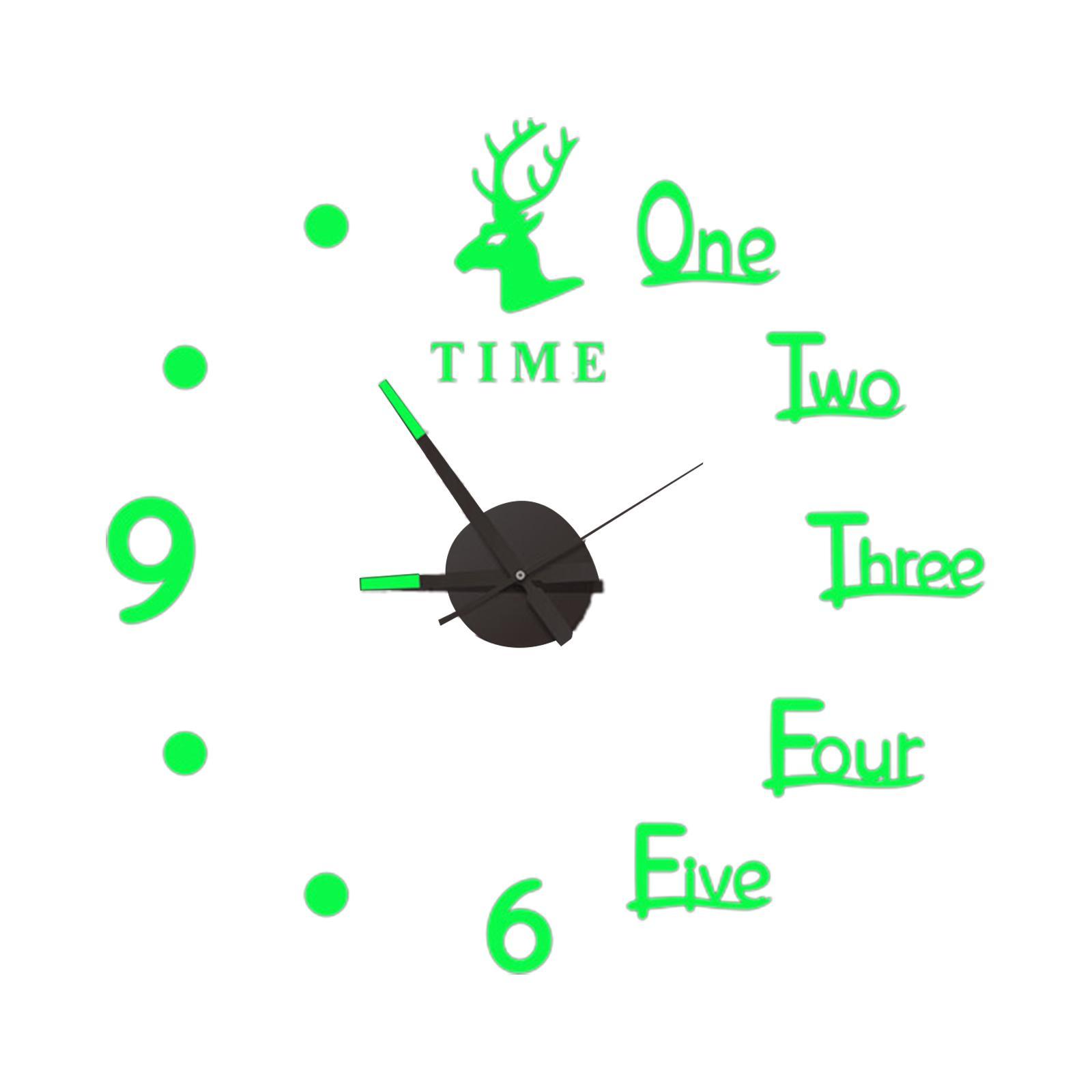 Luminous Wall Clock Sticker DIY Digital Clock Wall Stickers for Office Home
