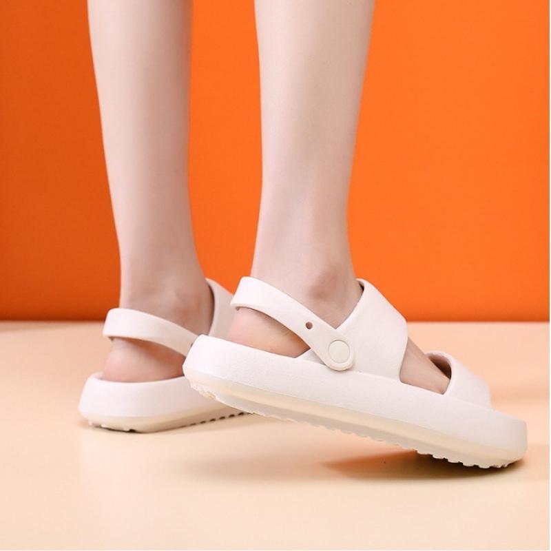 Dép nữ, nam Sandal bánh mì đế cao 2 màu đen trắng size kép 36-43