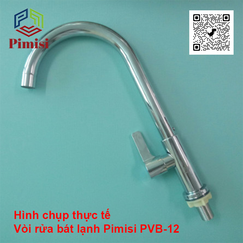 Vòi Rửa Chén Lạnh 1 Đường Nước INOX 304 Pimisi Cao Cấp Mạ Xi Cr/Ni Sáng Bóng Cổ Xoay Bi Cấp Nước Cho Chậu Rửa Bát 1-2-3 Hố Trong Nhà Bếp Gắn Chậu Âm - Dương Bàn Đá Quay 360 Tăng Áp Kiểu Đơn Cổ Ngỗng Cần Cứng - Thân - Để To | Hàng chính hãng