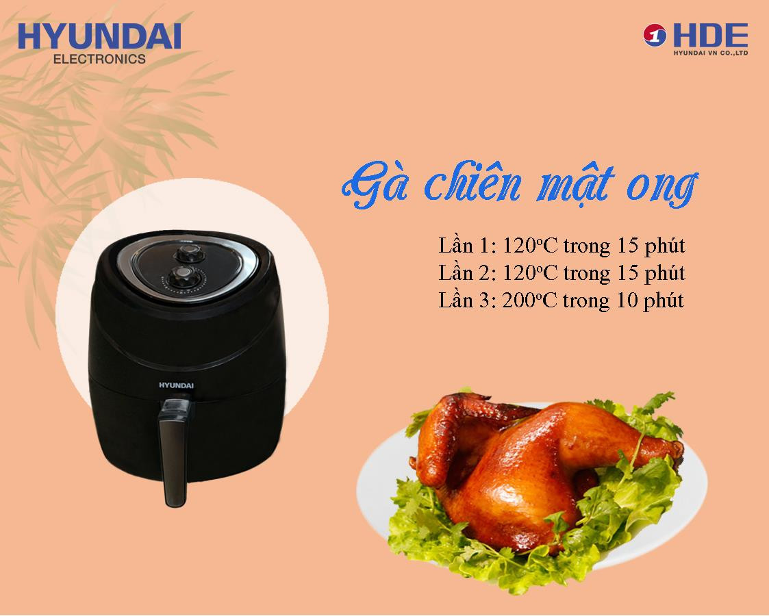 Nồi chiên không dầu Hyundai HDE 3200 hàng chính hãng - Dung tích 5.5L