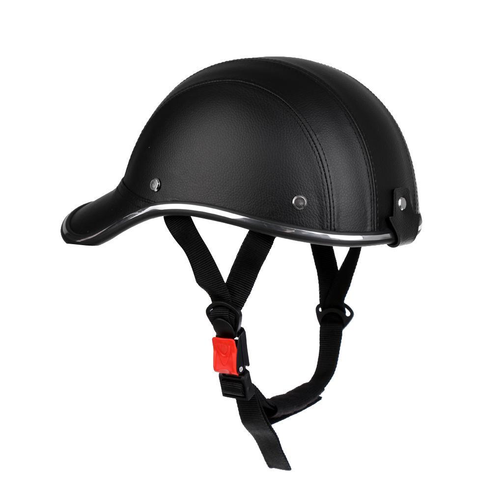 2Pcs Baseball Cap Style Motorcycle Helmet Bike Cycling Helmet Anti-UV Visor Black