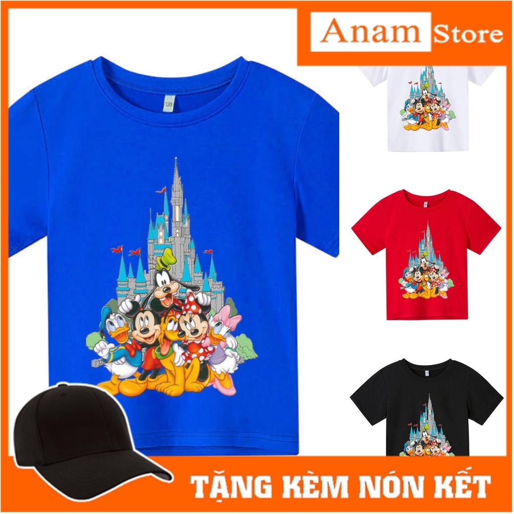 Áo thun cho bé, Áo thun trẻ em CARTOON, 4 màu, có size người lớn, Anam Store