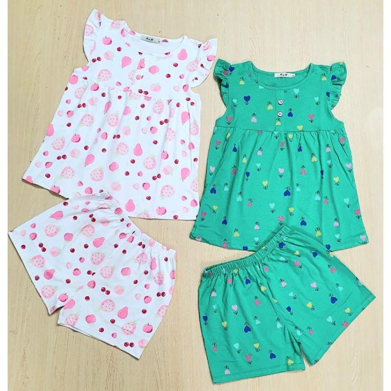 Bộ cotton ngắn size đại cho bé gái 25-48kg
