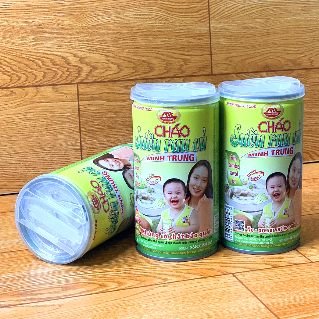 Cháo sườn rau củ Minh Trung Lốc 3 lon