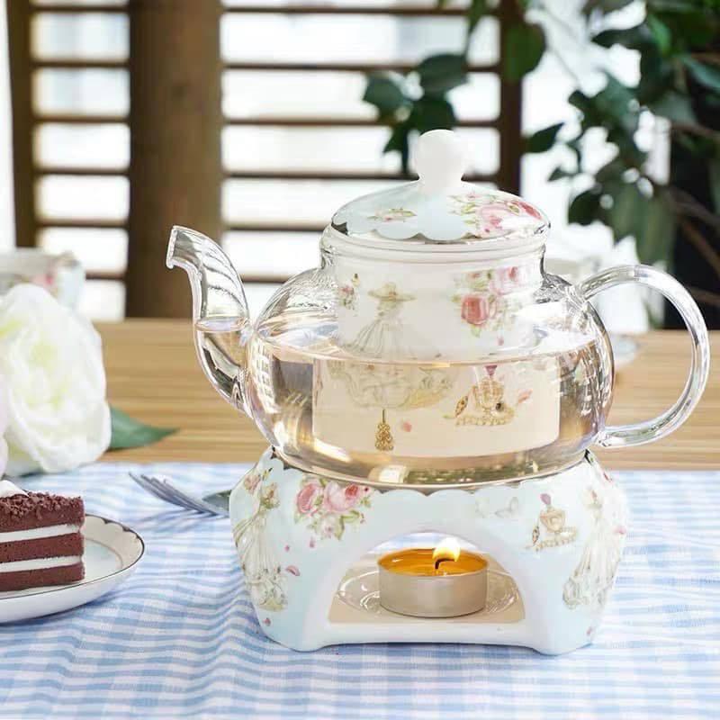 Bộ Ấm Trà Sứ Xương Châu Âu Floris, Chất Liệu Sứ Xương, Họa Tiết Châu Âu Đẳng Cấp, Nhập Đức