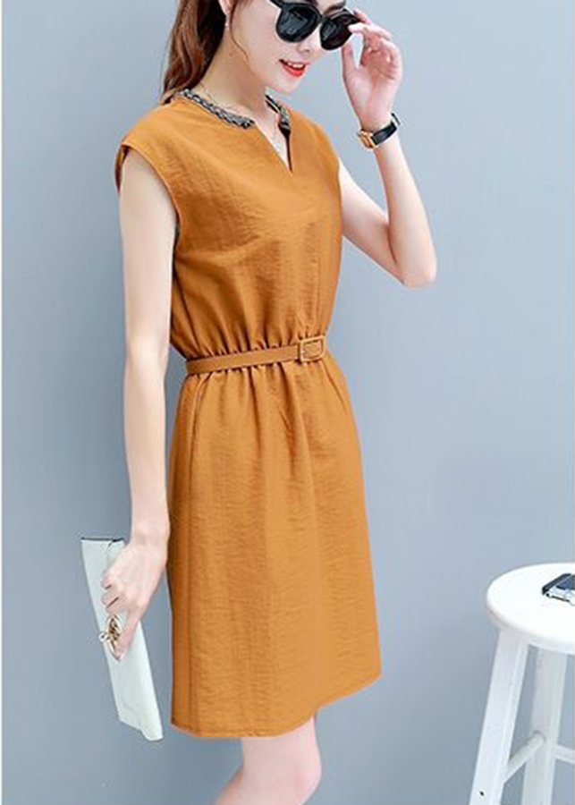 Đầm cổ chữ Y eo chun ArcticHunter, thời trang trẻ, phong cách Hàn Quốc, thương hiệu chính hãng