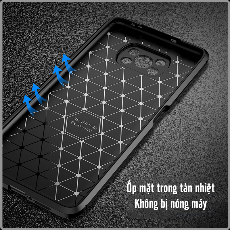 Ốp lưng cho Xiaomi Poco X3 NFC chống sốc Carbon Auto Focus - Hàng Nhập Khẩu