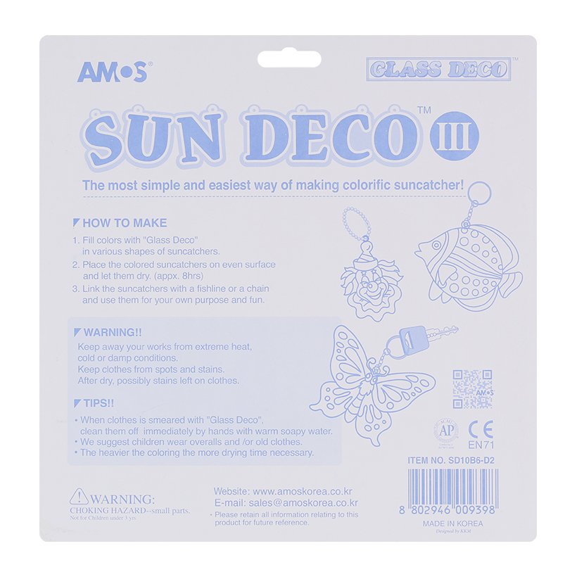 Bộ Bút Vẽ Trang Trí Amos Glass Deco Sun Deco III SD10B6-D2 (400g)