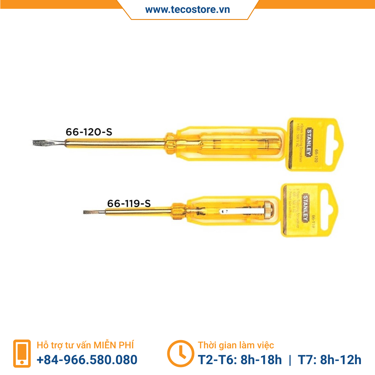 Bút thử điện 178 mm Stanley 66-120-S 100-500V