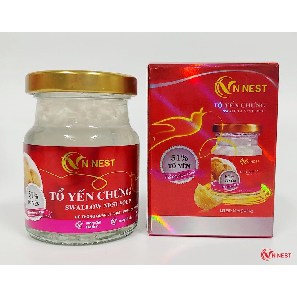 Yến Chưng Sẵn Đường Phèn 51% (Lốc 7+ 1 lọ x 70ml) - Vnnest