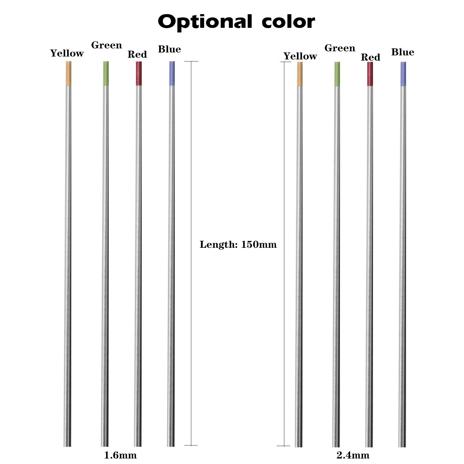 Tungsten Electrodes Welding Rods Red/Gold/Blue/Green 1.6*150/2.4*150 Welding Equipment Parts Weldings Torch Tungsten Pin