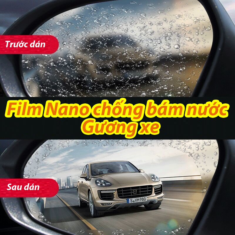Bộ 2 miếng dán chống đọng nước gương góc kính xe