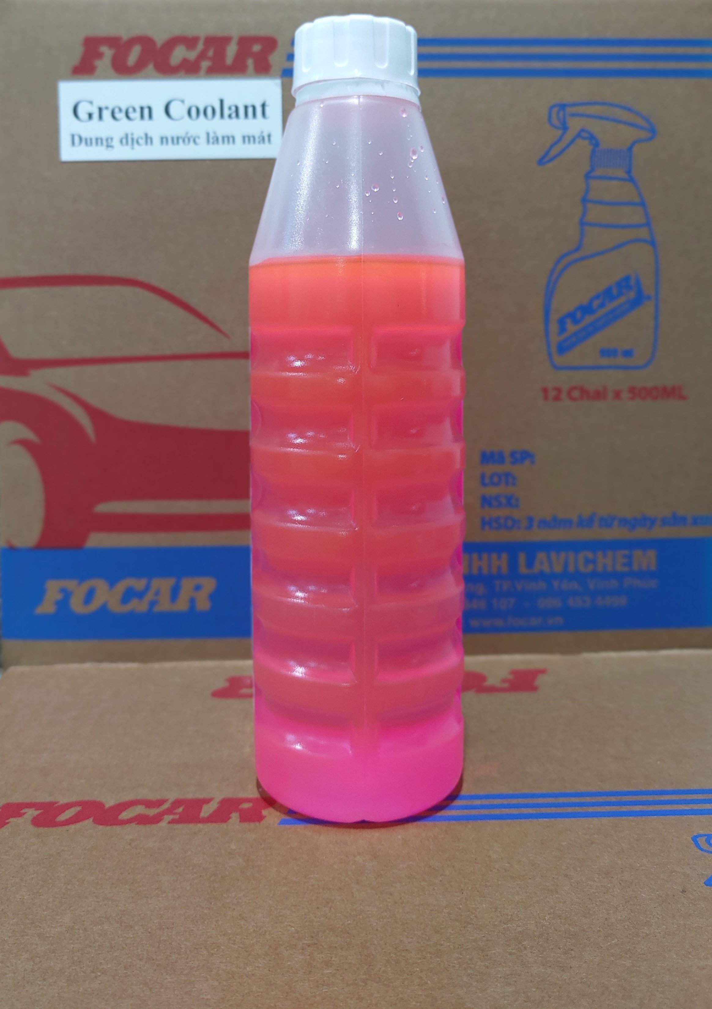 Nước làm mát động cơ FOCAR Red Super Long Life Coolant 850ml LLC SLLC - Khoảng nhiệt hoạt động rộng, chống ăn mòn tối đa, bảo vệ động cơ, tiêu chuẩn ISO 9001:2015 - Tỷ lệ pha 1:2