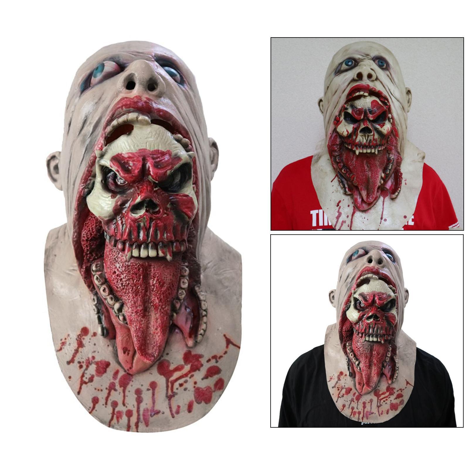 Scary Latex Rubber Full Head Halloween Fancy Dress Costume Hat Decors