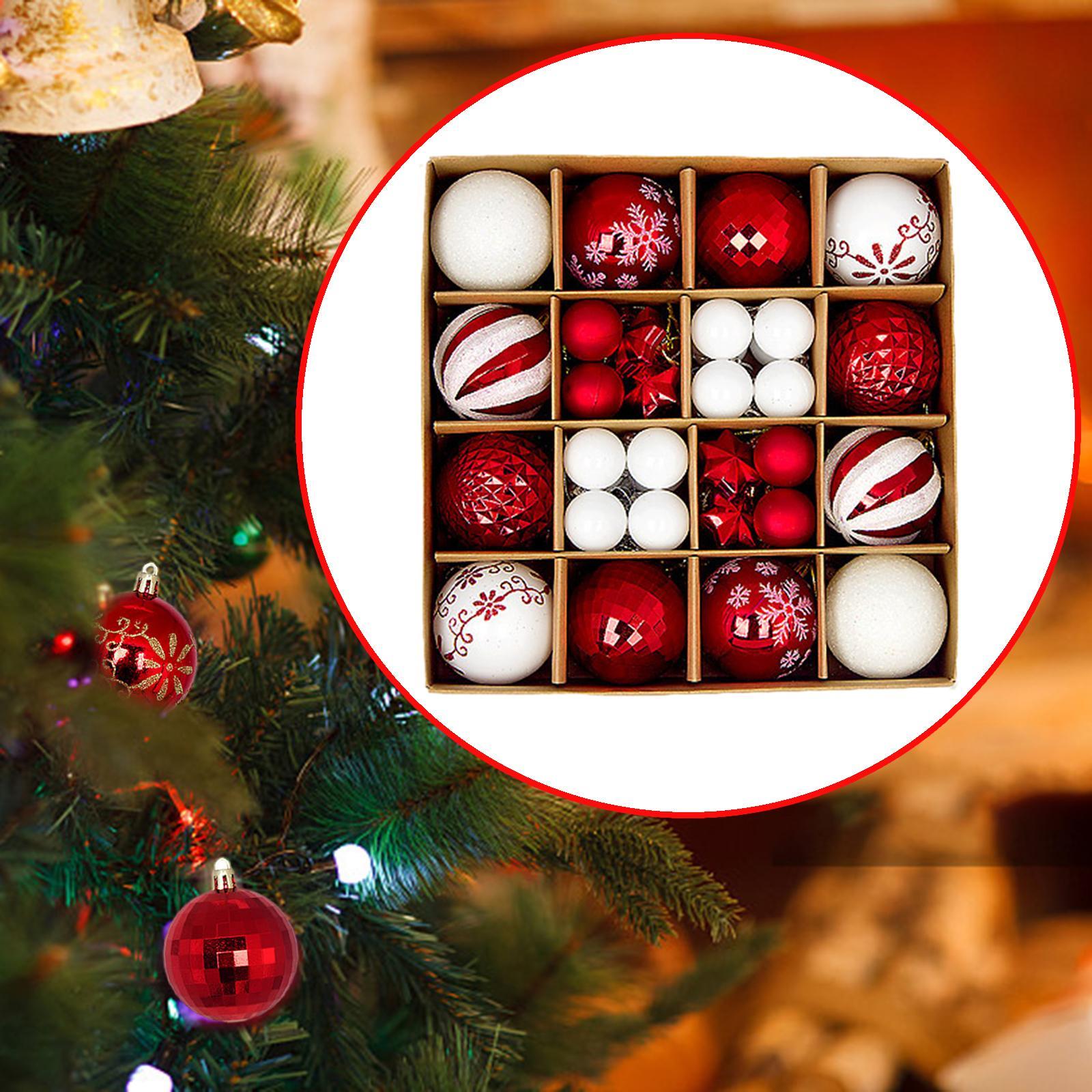 44x Christmas Balls Ornaments Christmas Tree Hanging Decoration for Birthday