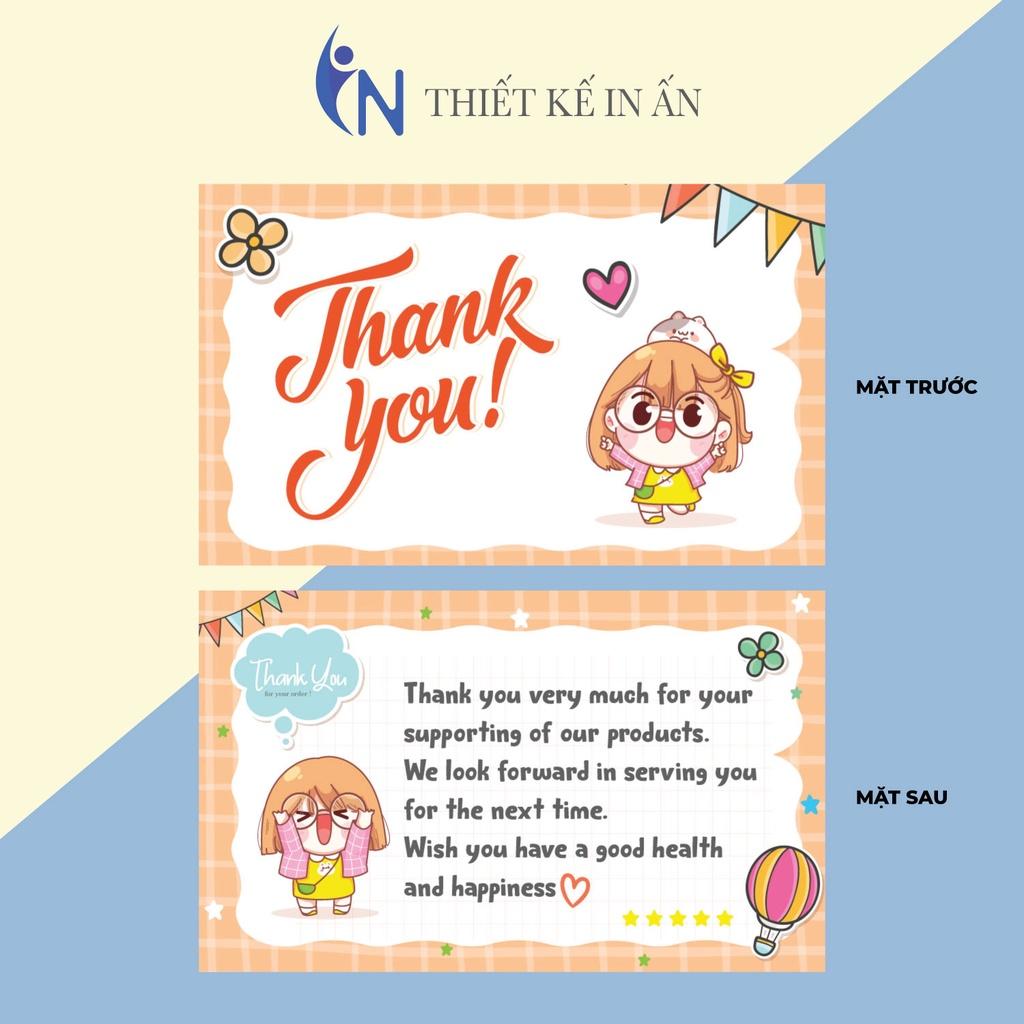 Hộp 100 card cám ơn, card Thank you họa tiết cute (12 mẫu) dành riêng cho shop bán hàng online