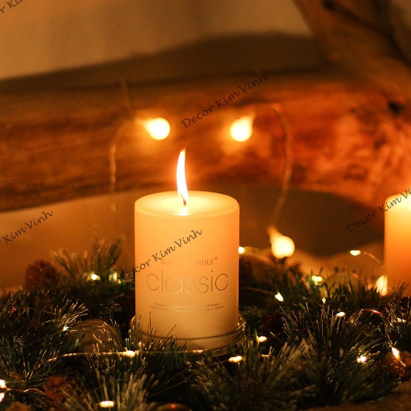 Vòng Tròn Nến Giáng Sinh DN142 40cm Vòng Nến Vintage Trang Trí Noel