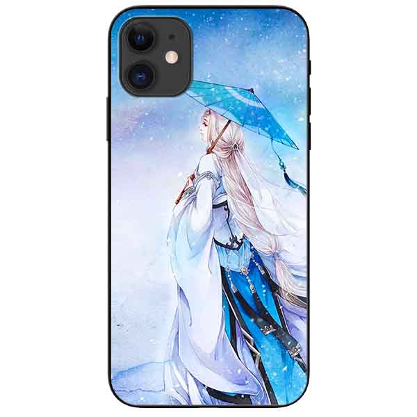 Ốp lưng in cho Iphone 11 Mẫu Cô Gái Cầm Dù
