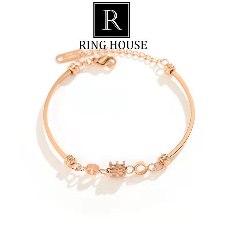 Lắc Tay Vòng Tay Nữ Titan Khối Trụ Vàng Gold Đẹp Ring House