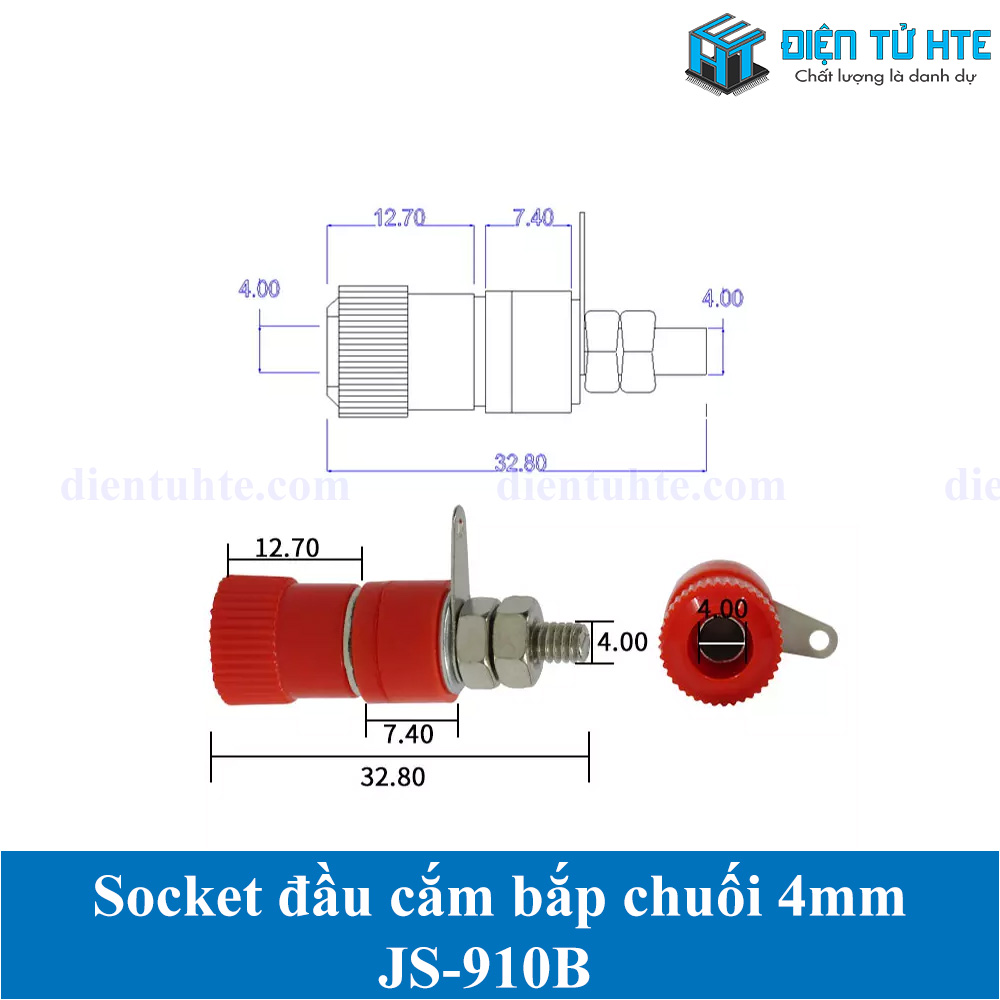 Socket cho đầu cắm bắp chuối 4mm JS-910B