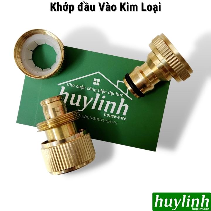 Bộ khớp Đầu Vào - nối nhanh Đầu Ra bằng Kim Loại Ren 22 sử dụng cho máy rửa xe