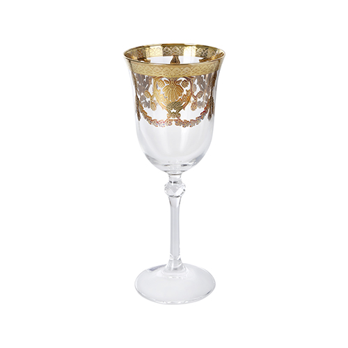 Set 6 ly rượu pha lê mạ vàng 24k nhập khẩu ITALY  Brigitta Veneziano Gold GA Italy CRISTAL  6612