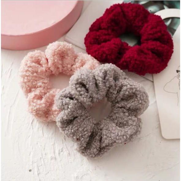 Dây cột tóc vải Scrunchies lông cừu bền chắc PK219