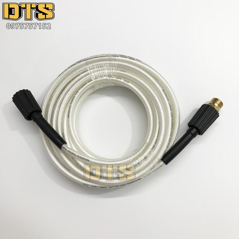 Bộ 15m dây rửa xe nối dài thêm cho máy xịt rửa áp lực - Đầu nối đồng