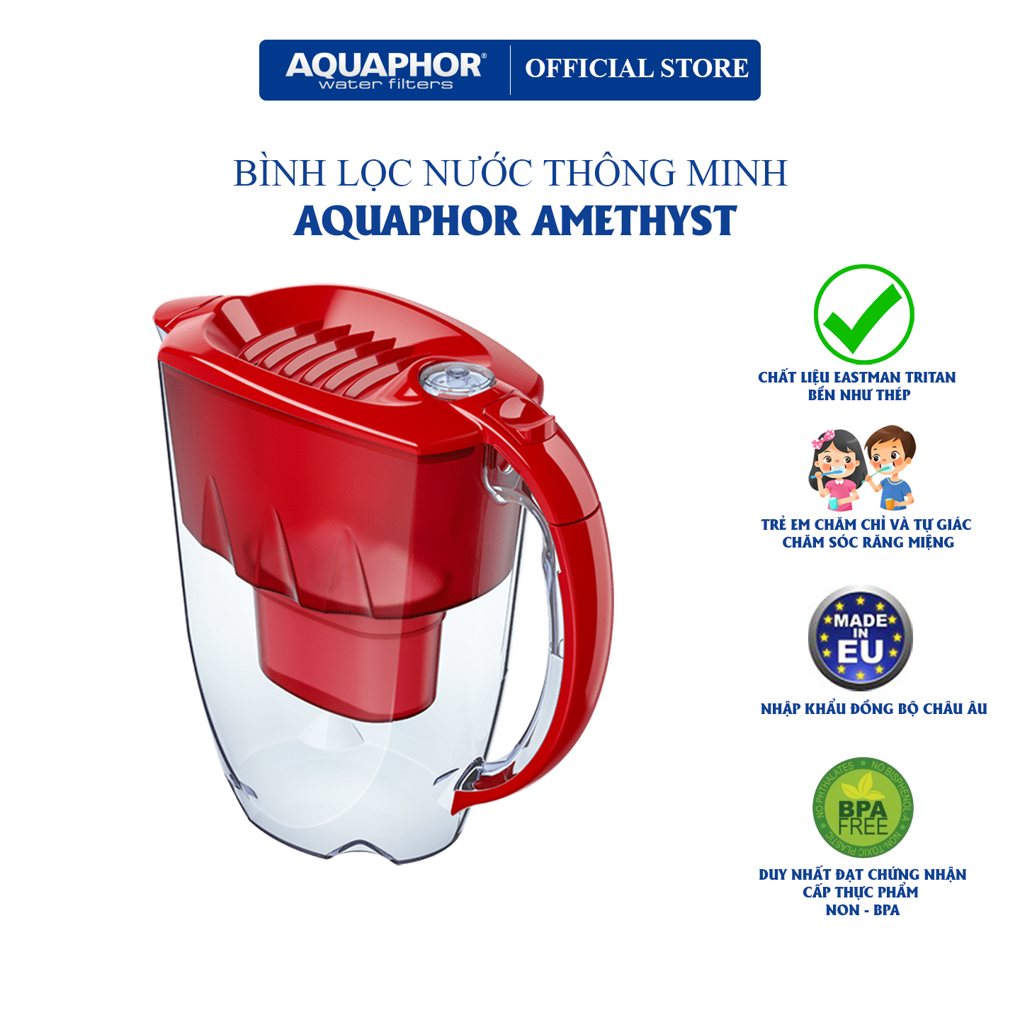 Bình lọc Aquaphor Amethyst - Đỏ