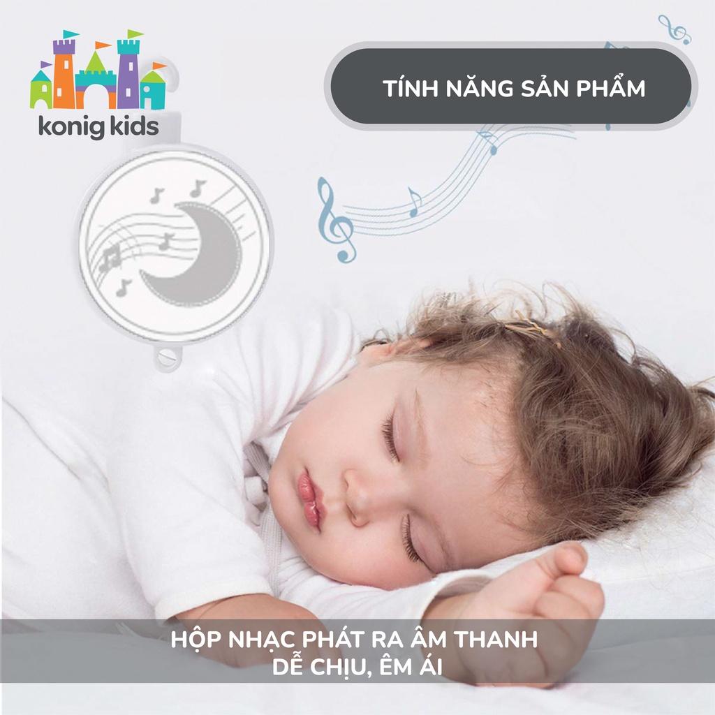 Đồ chơi treo nôi cũi phát nhạc, xoay 360 độ Konig Kids 1021-KK-63605A, nhạc trắng ru ngủ