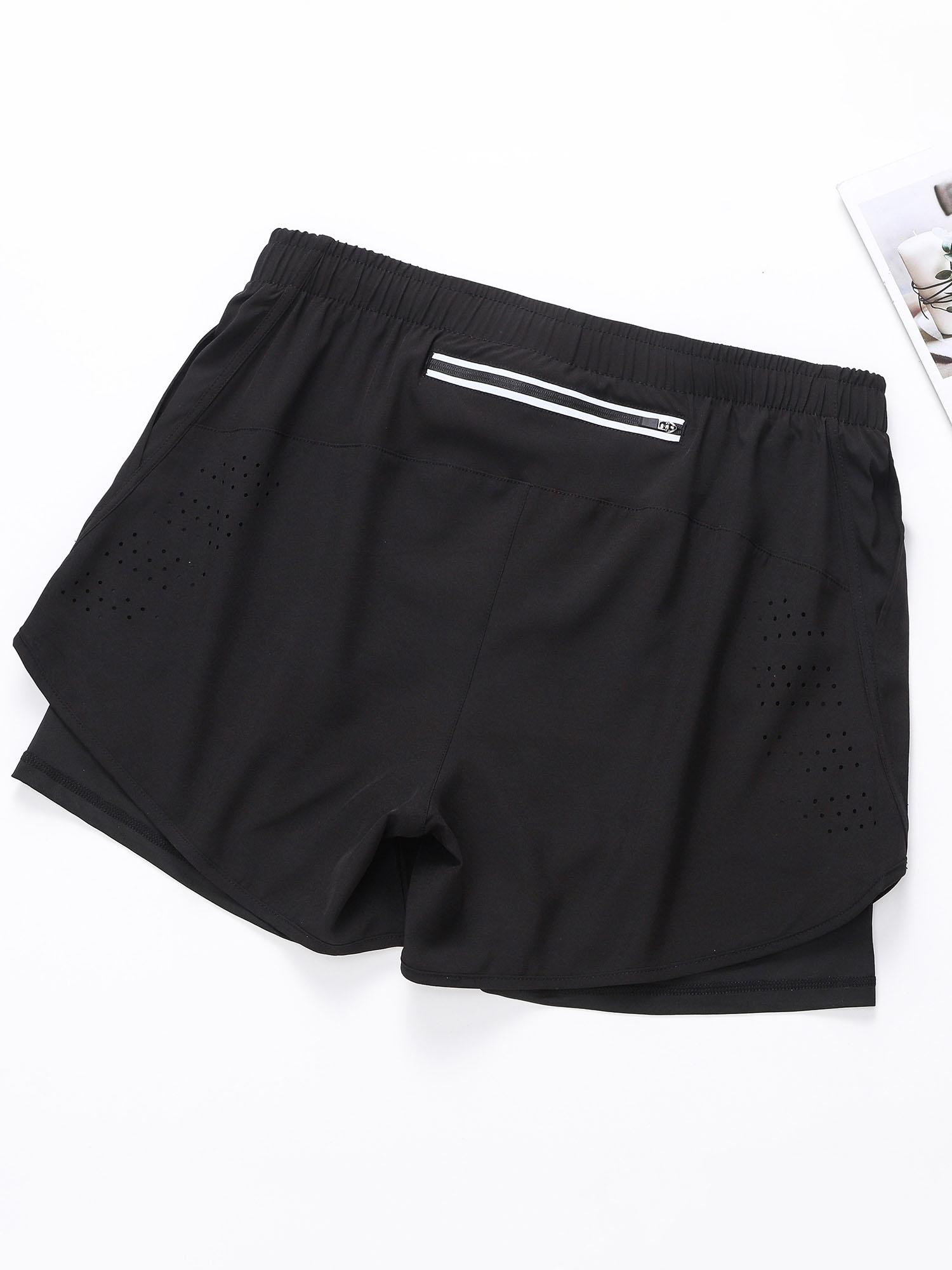 Quần short thể thao nam có lót 2 trong 1 kèm túi Quần short thể dục chạy xe đạp nhanh khô