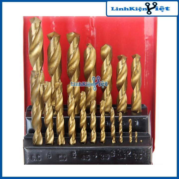 Hộp Combo 19 Mũi Khoan Đa Năng Cao Cấp MŨI THÉP VÀNG TITANIUM