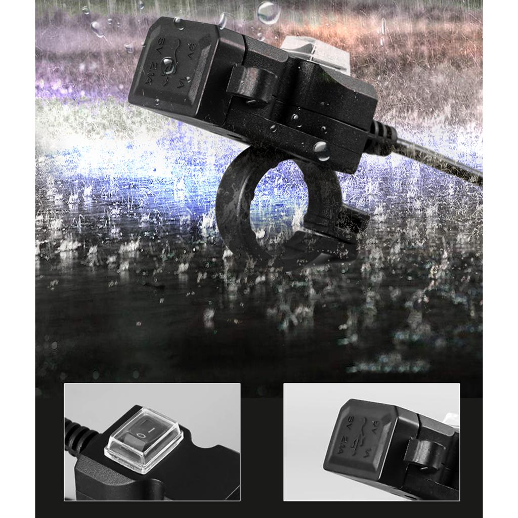 Waterproof Dual USB E-bike Handlebar Charger Socket Switch
