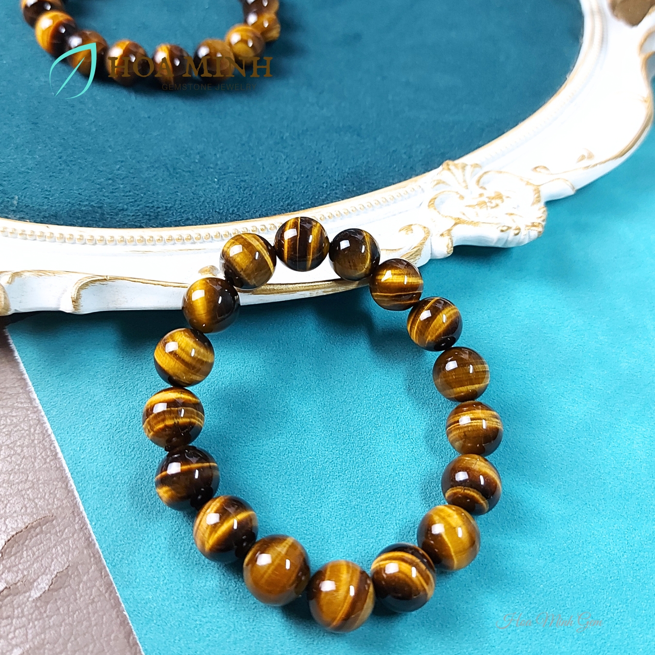 Vòng tay phong thủy đá Mắt Hổ Vàng Nâu/đen size 12 li loại 5A vip, phong thủy mệnh Thổ Kim