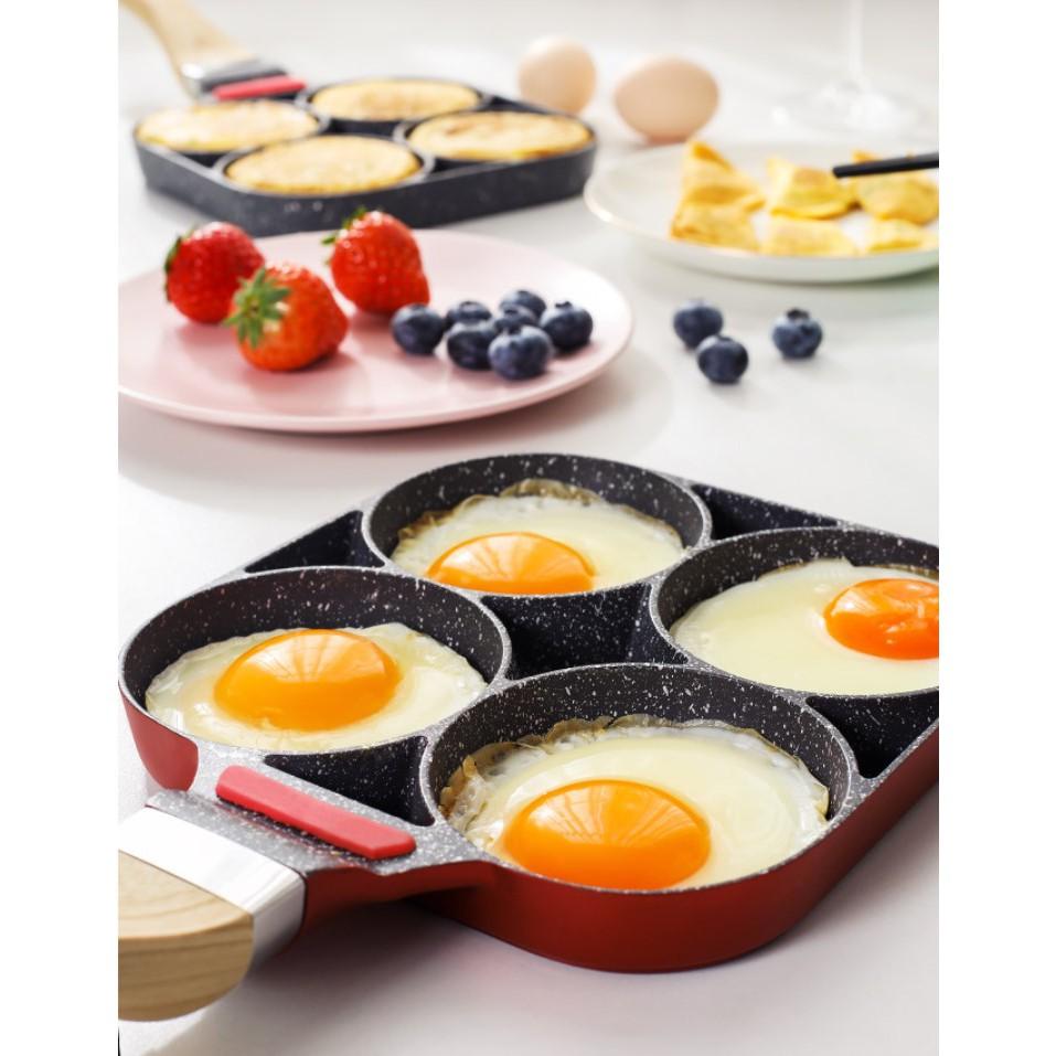 Chảo đá 4 ngăn chống dính Goodstore có thể chiên trứng, làm bánh, nấu nhiều món ăn