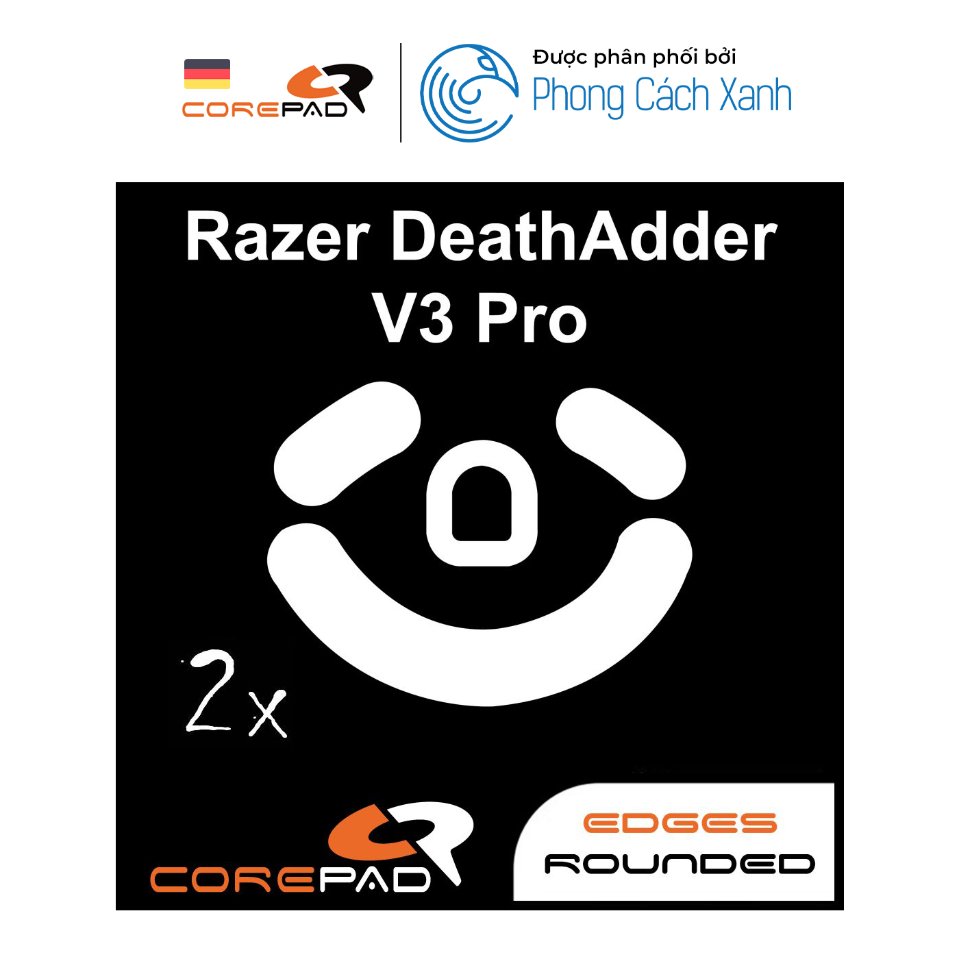 Feet chuột PTFE Corepad Skatez cho Razer DeathAdder V3 Pro (2 bộ) - Hàng Chính Hãng