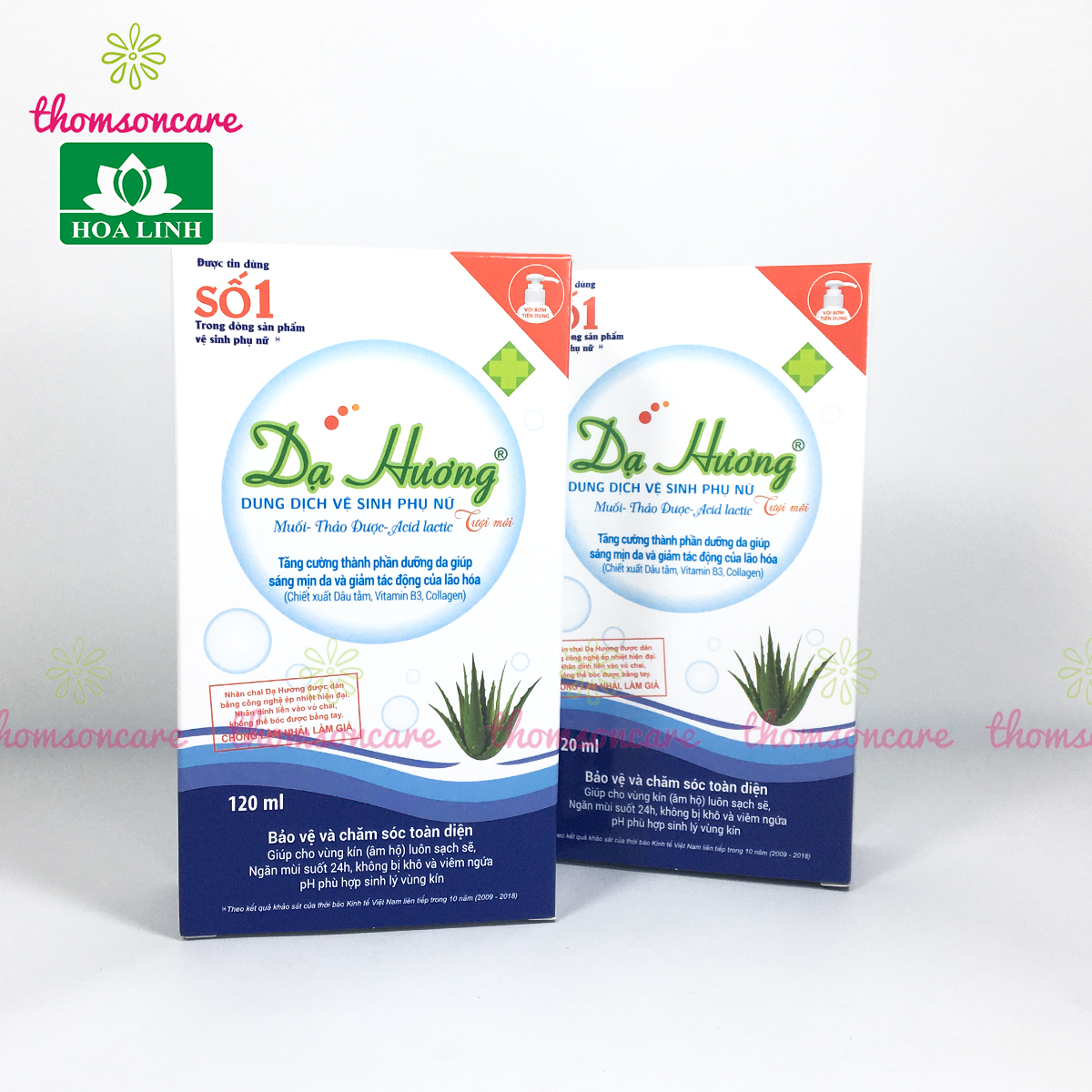 Dạ hương chai 120ml có vòi tiện dụng - Dung dịch vệ sinh phụ nữ, nước rửaa phụ khoa hàng ngày của Hoa Linh