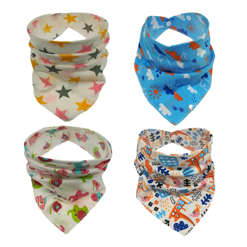 Baby Bandana Bib Set, 4-Pack Super Absorbent, Drool Bibs for Boys & Girls