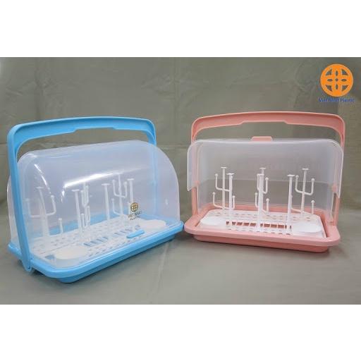 Khay úp ly , bình , chén bát , úp bình sữa size lớn có nắp đậy chống bụi nhựa Viêt Nhật cao cấp