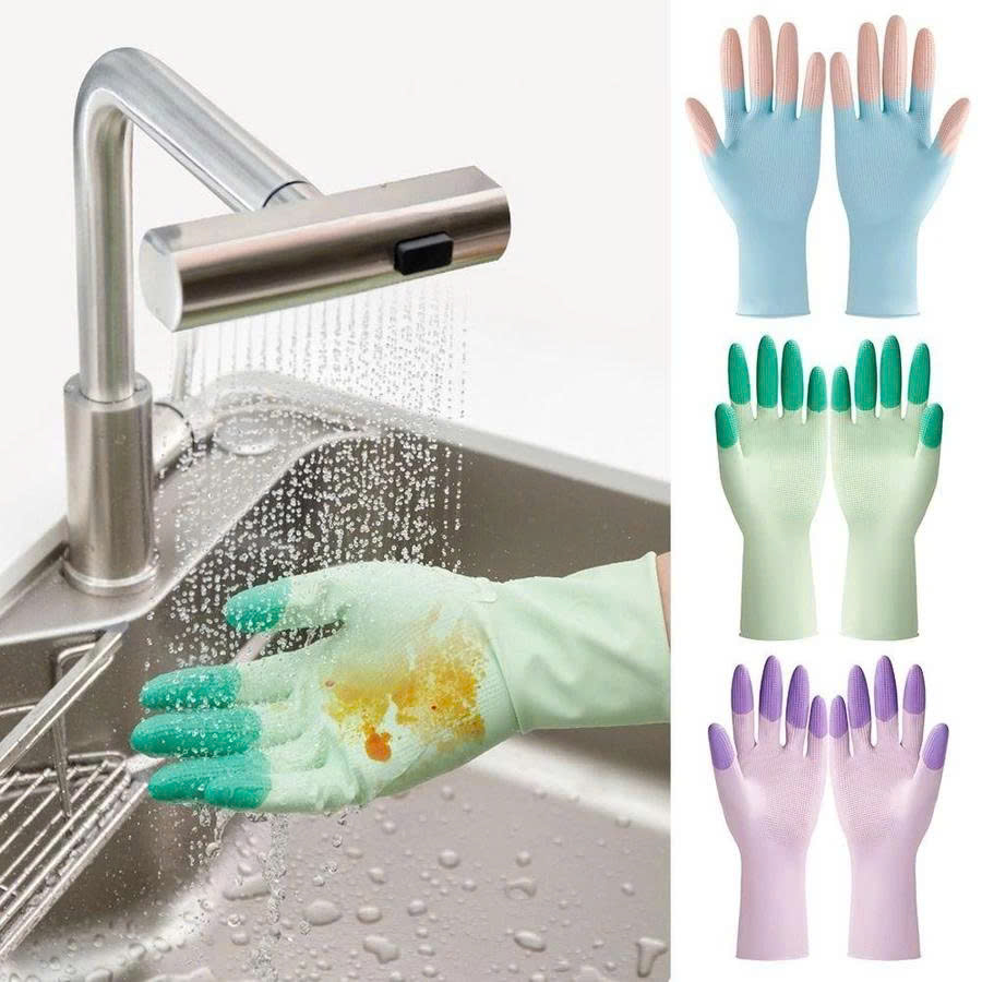Găng Tay Cao Su Gia Dụng Siêu Dai (2 Cái) – Bảo Vệ Tay, Rửa Chén Không Trơn