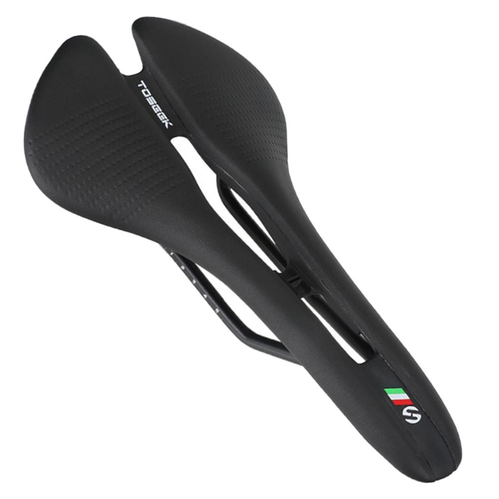 2xBicycle Seat Saddle Racing Road Cycling Hollow Shockproof Saddle Pad Black