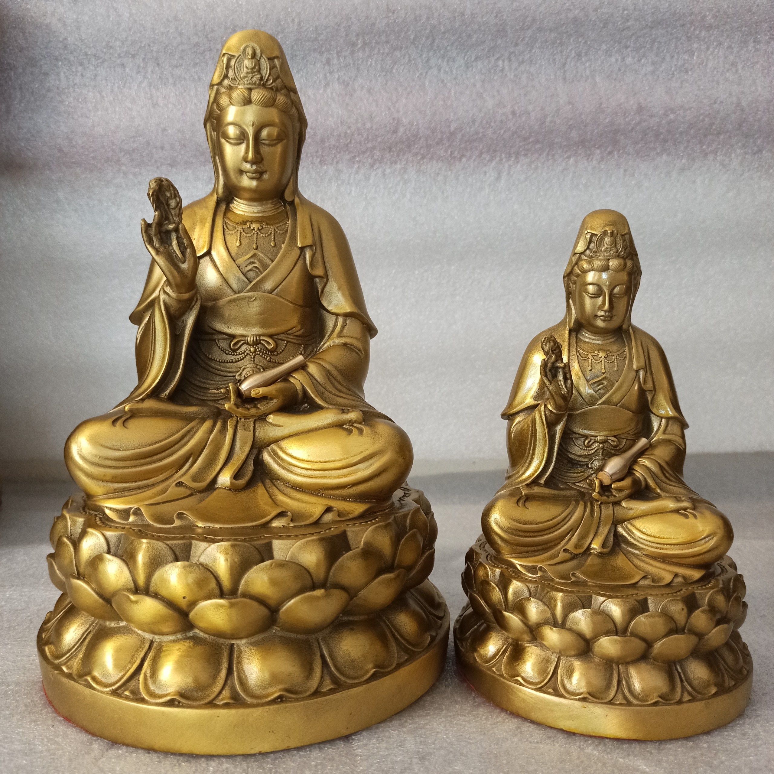 Tượng Phật Quan Thế Âm Bồ Tát, Tượng Mẹ Quan Âm Đồng Vàng, Tượng Phật Bồ Tát Bằng Đồng- Đồ Đồng Nguyệt Ánh
