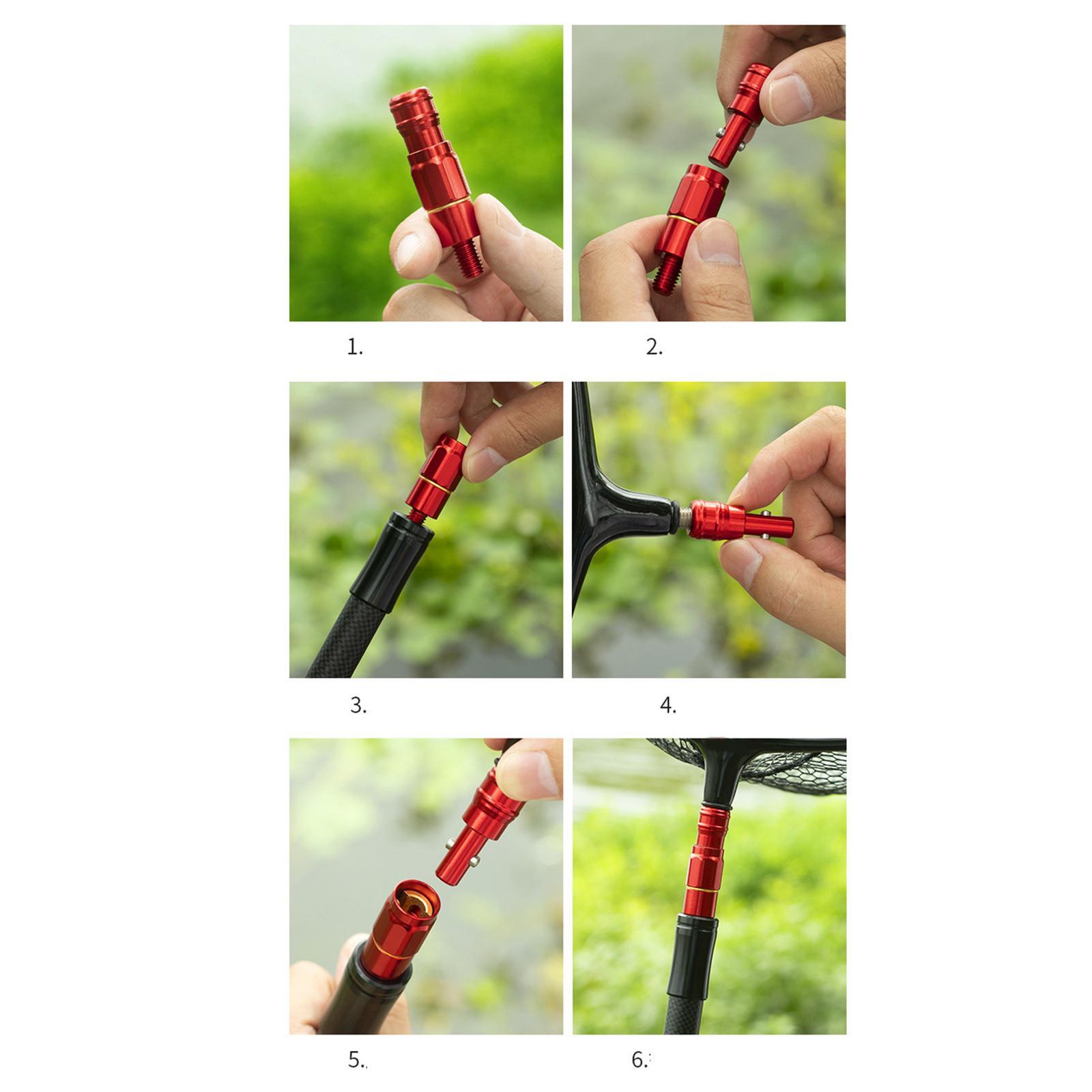 Connector, Rod Part Landing Net of Head Adapter Rod Connector for Saltwater