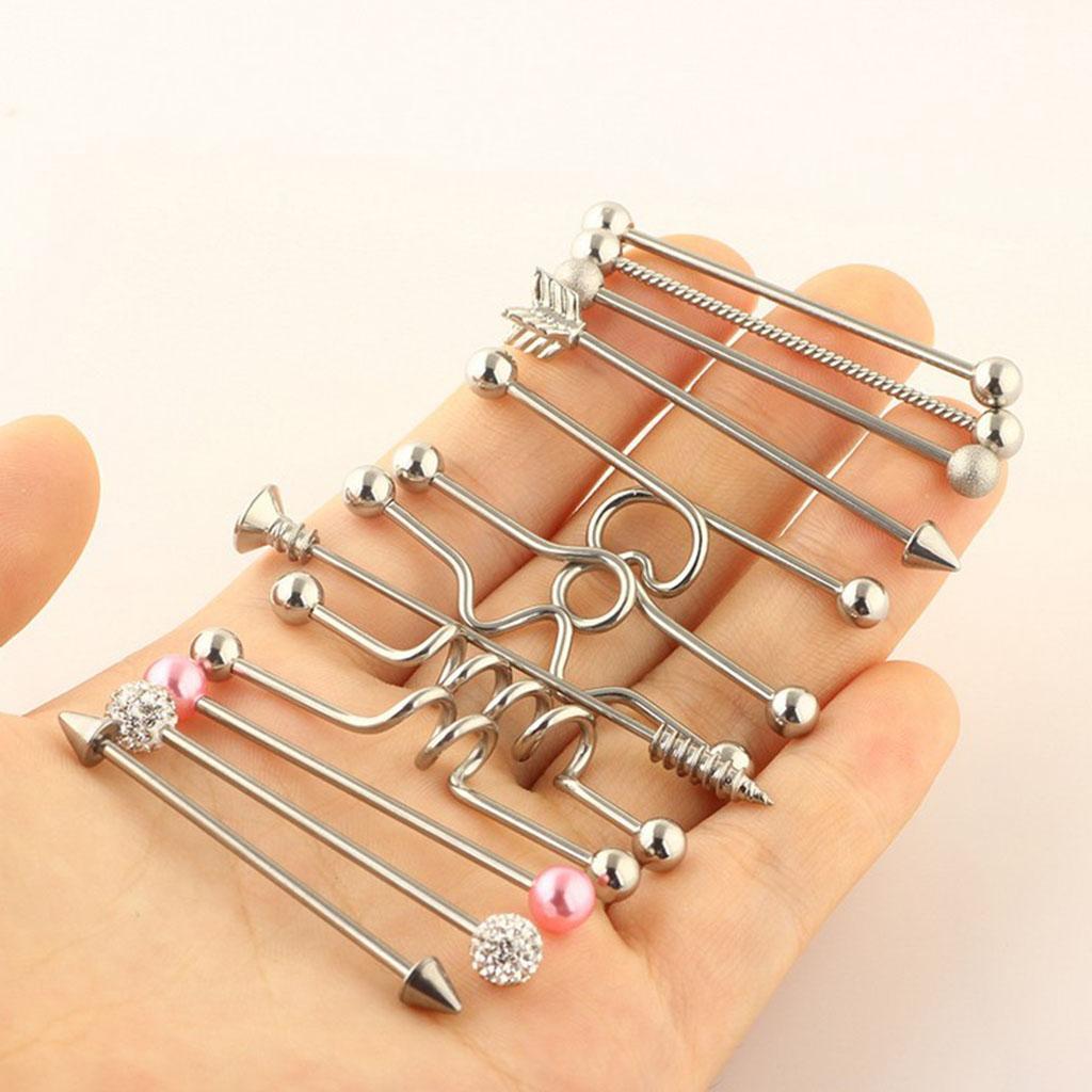 Stainless Steel Industrial Barbell Earrings